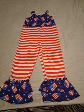 BOTIQUE  4TH OF JULY- - GIRLS 4TH OF JULY JUMPSUIT 3T
